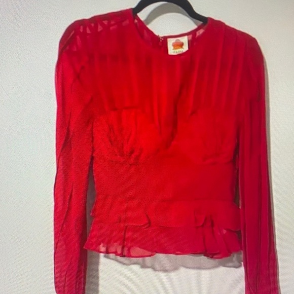 FARM Rio Vibrant Red Blouse - Picture 6 of 6